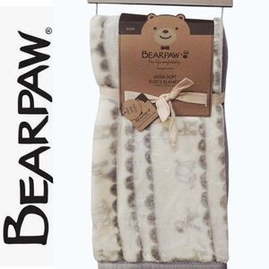 BearPaw Zoo Animals Plush Throw Blanket- Grey